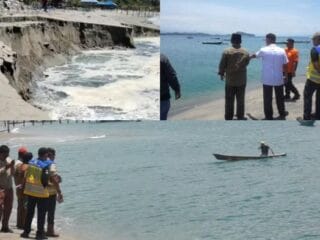 Penyebab Abrasi Pantai Desa Laimeo Sawa Konawe Utara Dikaji, Status Siaga Bencana Segera Diusulkan - Tribunnewssultra.com