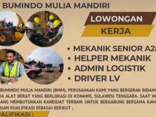 Loker 4 Posisi Perusahaan Sewa Alat Berat di Konawe Sulawesi Tenggara, Minimal Lulusan SMA - Tribunnewssultra.com